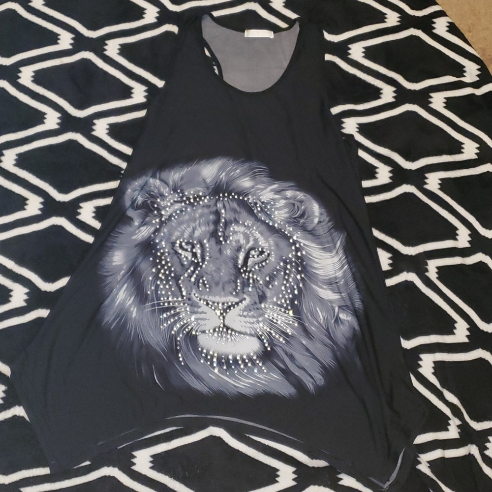 Black rhinestone tank top